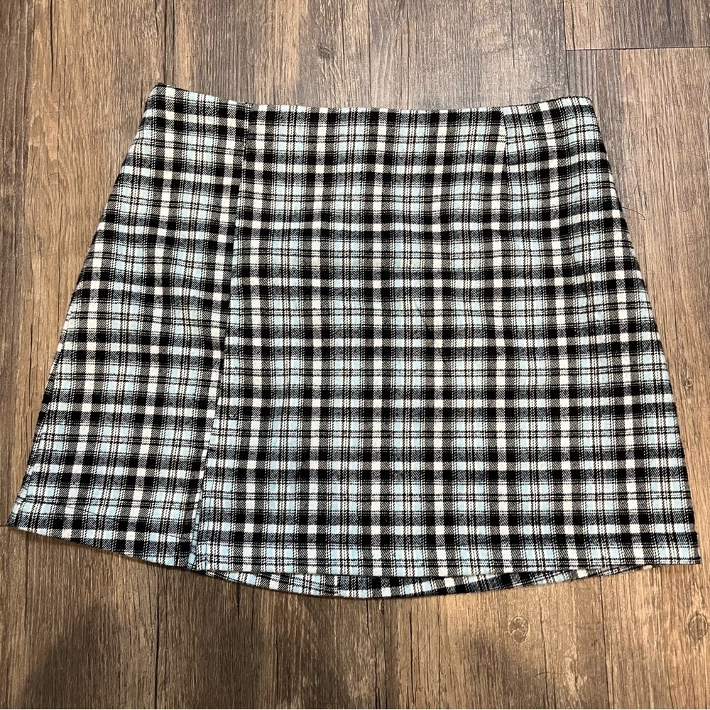 Girls Art Class Blue and Black Plaid Skirt Size 7/8